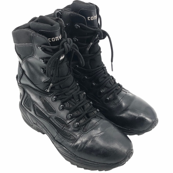 men's black leather converse